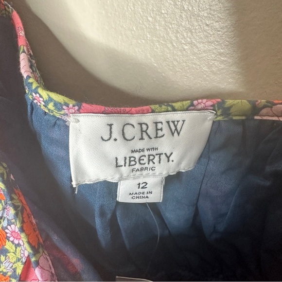 J. Crew Cinched-waist Organic Cotton Dress in Liberty® Meadow Song  NWT - Picture 4 of 7
